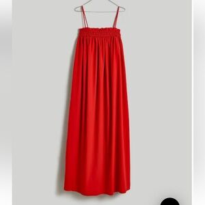 Madewell | Poplin Ruffle A-Line Midi Dress